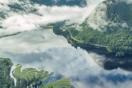 Aerial view of Southeast Alaska's Tongass National Forest during flight from Prince of Wales Island to Ketchikan. © Erika Nortemann/TNC