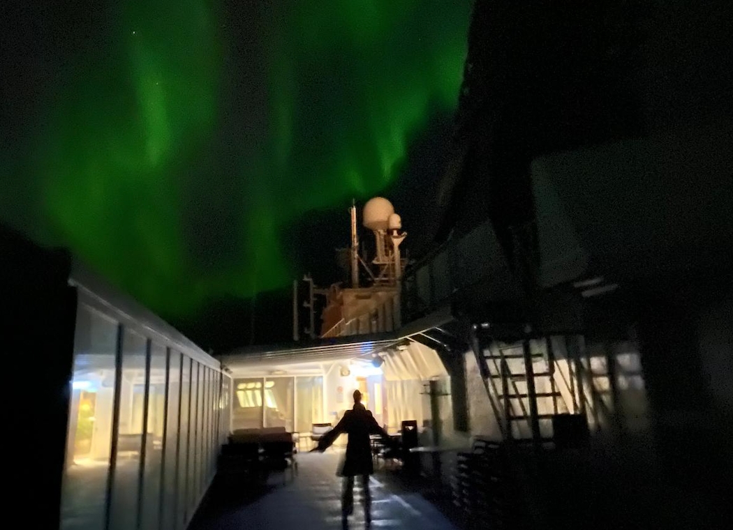 aurores boréales sur l'express côtier Hurtigruten